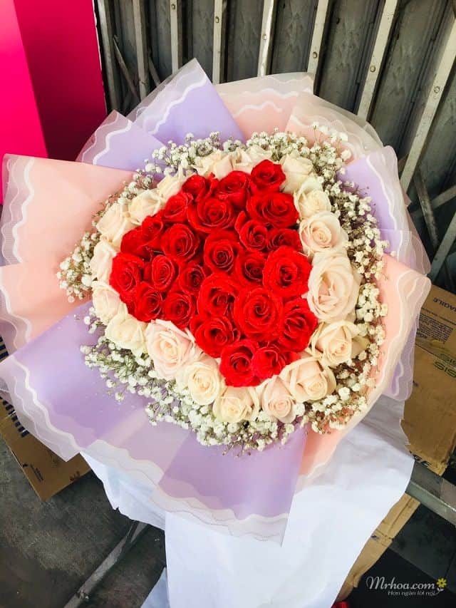 Bó hoa hồng hình trái tim đẹp nhất