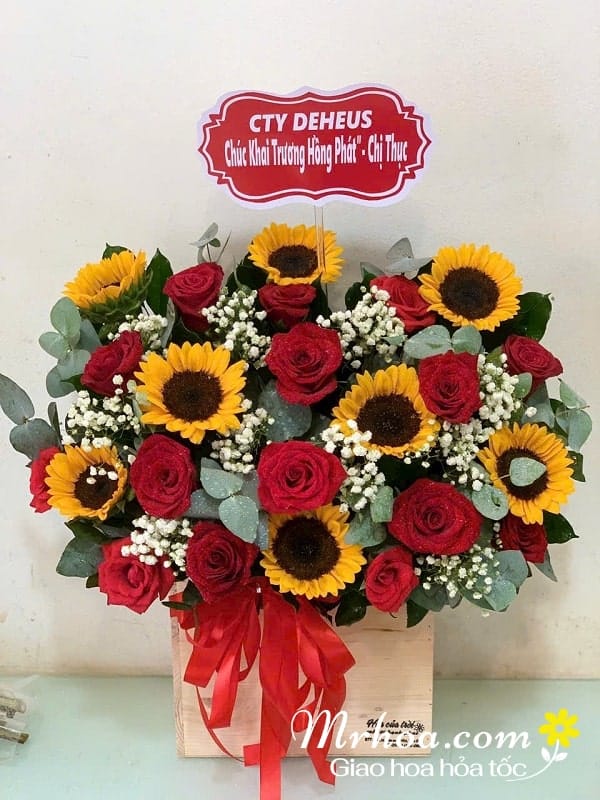 Giỏ hoa may mắn