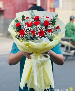 Bó hoa hồng nhung đỏ