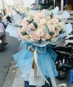 Bó hoa hồng màu hồng