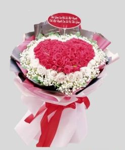 Bó hoa hình trái tim đẹp
