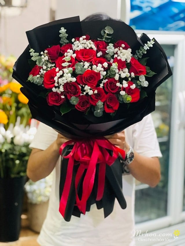 Bó hoa hồng đỏ tặng sinh nhật tại hoa tươi quận 12 MrHoa