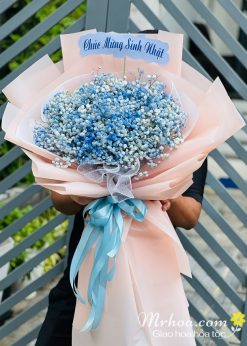 Bó hoa baby xanh nhuộm