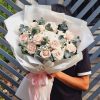 Bó hoa hồng nhạt Sương Mai
