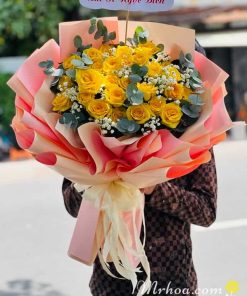 Bó hoa hồng vàng cảm ơn
