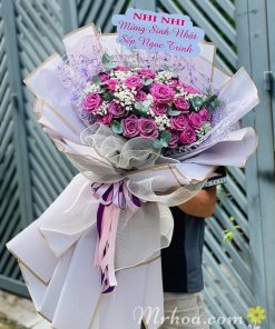 Bó hoa hồng tím quyến rũ