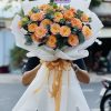 Bó hoa hồng cam đẹp