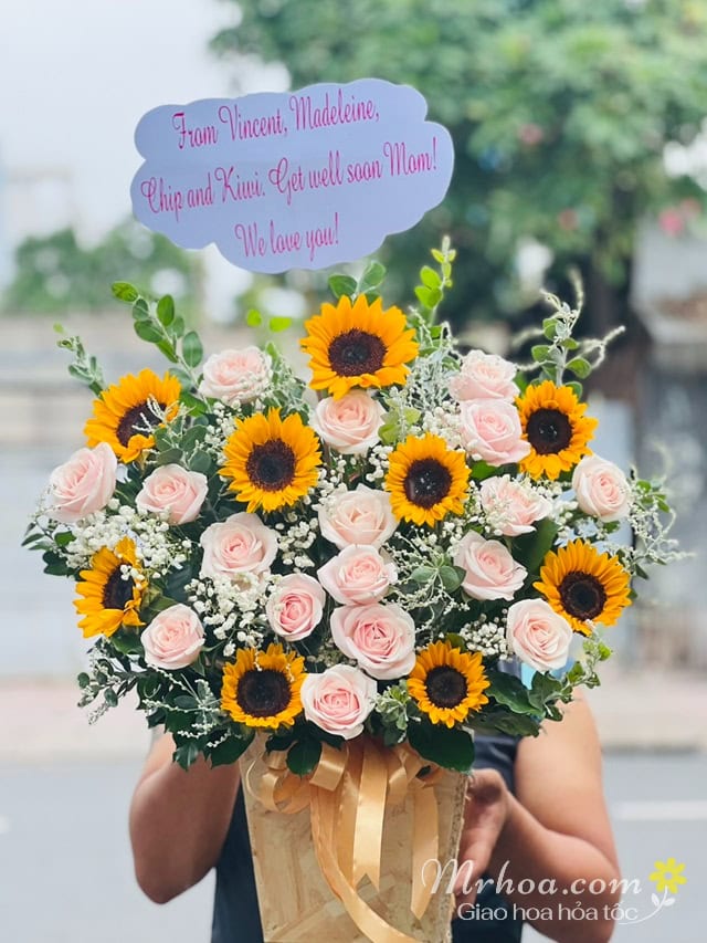 Giỏ hoa hướng dương